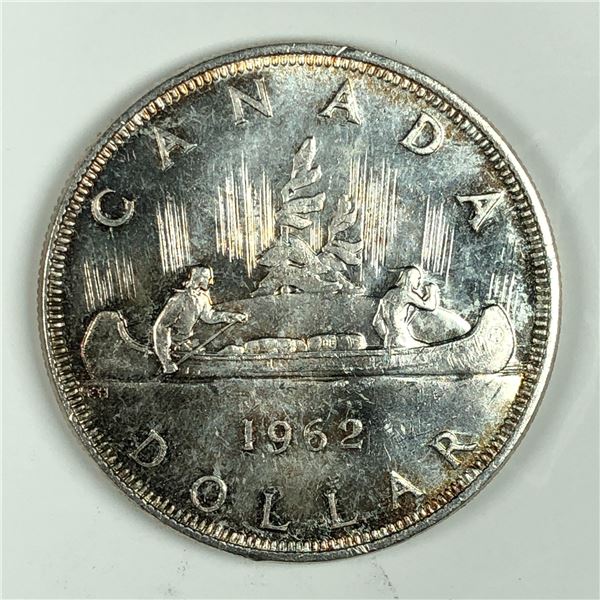 1962 Queen Elizabeth II Canadian Silver Dollar UNC