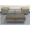 Image 1 : Upholstered Metal Frame Bench Seat 96"x19"x26"H w/ Matching Ottoman 48"x18"x18"H