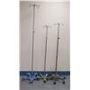 Image 1 : Qty 3 Medical Rolling IV Pole Stands