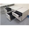 Image 8 : Steelcase "L" Shaped Desk 70" x 45" x 27"H w/ 3 Small 2-Drawer Rolling Cabinets