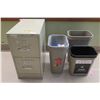 Image 1 : Qty 5 Waste Receptables & 2-Drawer Filing Cabinet