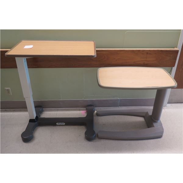 Qty 2 Stryker Medical Overbed Tables 32" x 18" Adjustable Height