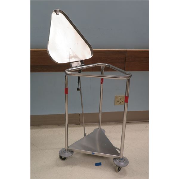 Rolling Triangular Metal Laundry Hamper Frame w/ Attached Lid 21" x 21" x 32"H
