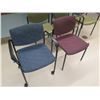 Image 2 : Qty 5 Padded Stationary Chairs, Misc Colors (stackable)