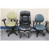 Image 1 : Qty 3 Rolling Office Chairs, Misc Sizes & Conditions