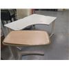 Image 2 : Modular "L" Shaped Desk 60" x 42" x 29"H & Overbed Table 32" x 18"