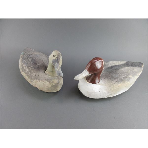 Pair Of Handcrafted Wooden Decoys