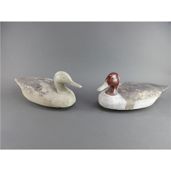 Pair Of Handcrafted Wooden Decoys