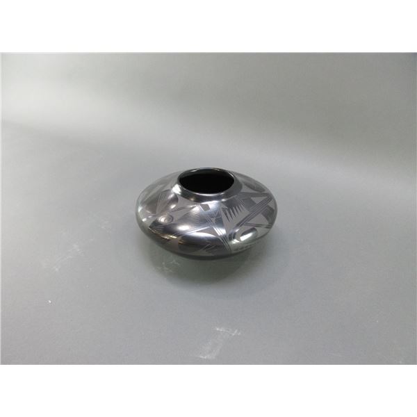 Original Signed Manual B Reyes Black On Black Pot- 4.5" X 7"