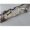 Image 2 : Unmarked Overlaid Bit- Crescent Moon Cheek- Shanked Copper Inlaid Snaffle Mouth- Leather Reins- Very