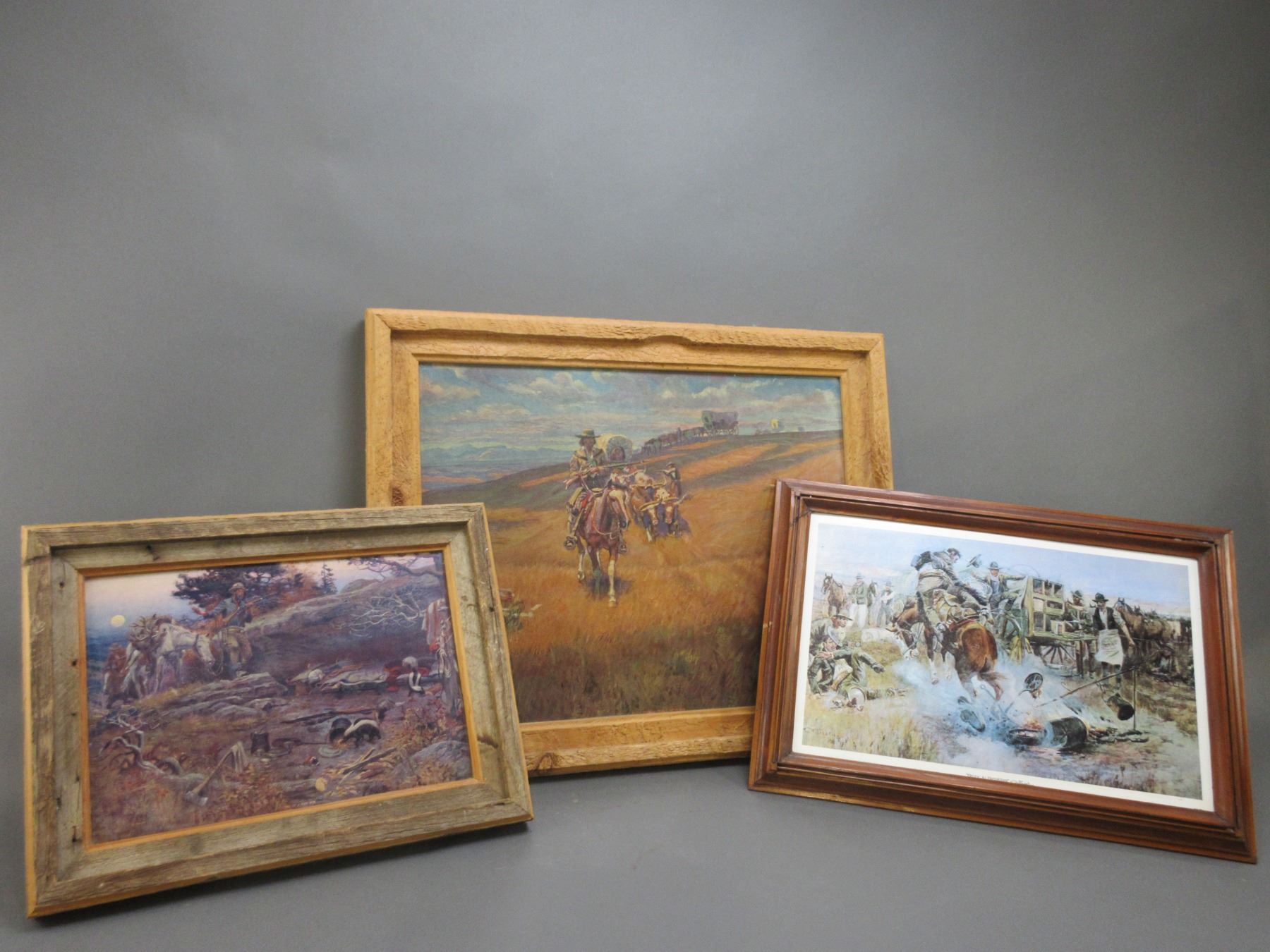 3 Framed Charlie Russell Prints