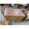Image 3 : Double Drop Leaf Oak Table- 44" X 59"- 6 Spindle Chairs- 1 Does Not Match- Good Condition