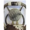 Image 7 : Vintage Cowhide Covered Horn Chair And Footstool- 45" X 31" X 22"D- Good Condition- Well Made