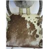 Image 8 : Vintage Cowhide Covered Horn Chair And Footstool- 45" X 31" X 22"D- Good Condition- Well Made