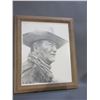 Image 1 : Marked Gary Giuffre John Wayne Pencil Print- 24" X 20"