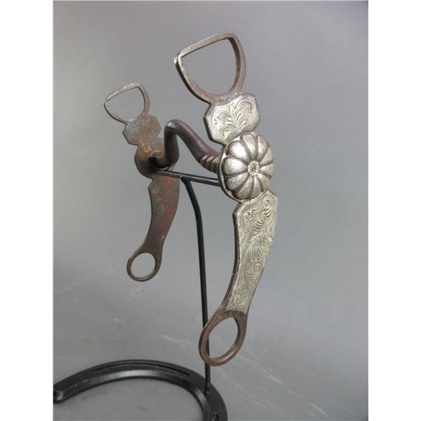 Unmarked Silver Inlaid Bit- Copper Inlaid- Curb Mouth- Fair Condition