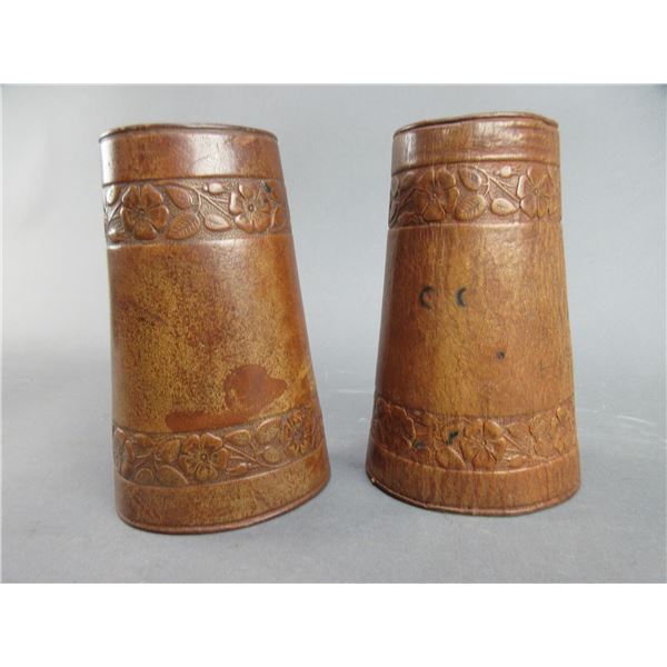 Marked Clark Portland 46 Tooled Kids Cowboy Cuffs- 6.5"- Good Condition