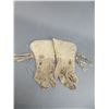 Image 2 : Vintage Beaded And Fringed Native Gauntlets- Cloth Lined- 11" X 5"- Well Used Condition