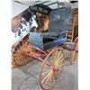 Image 1 : Restored Doctors Buggy- Top Folds Down- Shafts- 39.5" Front Wheels- 43.5" Rear Wheels- Some Seat Dam