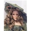 Image 2 : Gorgeous Victorian Porcelain Doll on Stand with Handbag