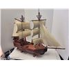 Image 1 : Large Vintage Wooden Model Ship with Accessories