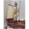 Image 2 : Large Vintage Wooden Model Ship with Accessories