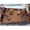 Image 8 : Large Vintage Wooden Model Ship with Accessories