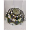 Image 2 : Large Antique Stained Glass (with welded jointing) Tiffany Lampshade