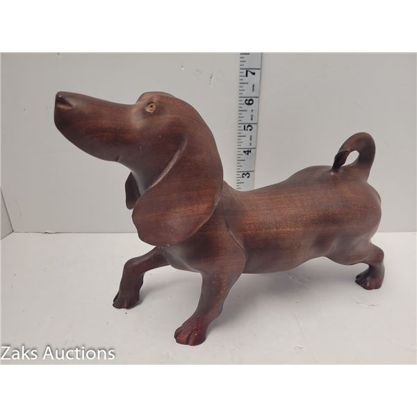 Fantastic Wooden Carved Dog Statue (Vintage or Antique)