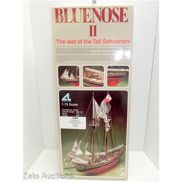 Vintage 1985 (New in Box) Artesania Latina Bluenose II Premium Wooden Ship Model Kit Scale 1:75