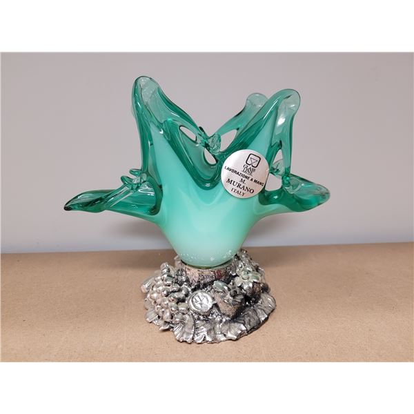 Teal Sea Green Murano Glass Decor