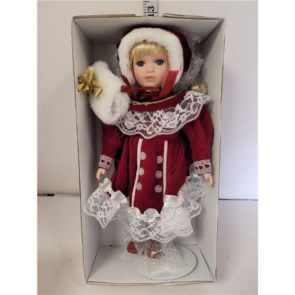 New Century Collection Red Jacket Velvet Porcelain Doll