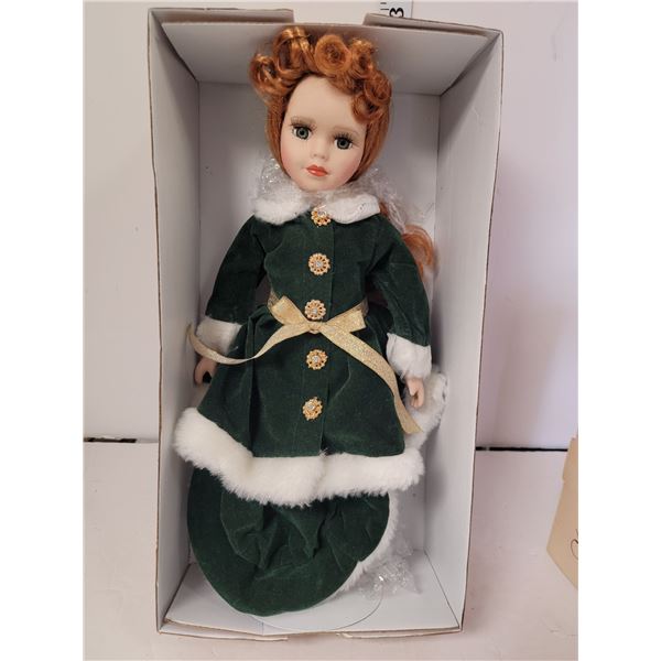 New Century Colletion Green Velvet Jacket Porcelain Doll