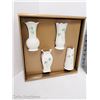 Image 2 : Lot of 4 Belleek Shamrock Spill Vases in Box