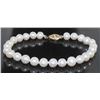 Image 1 : Excellent 7 mm White Freshwater Pearls Bracelet with 14k Solid Gold Clasp