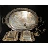 Image 2 : Shelf lot - including silver candle holders and silver serving platters