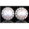 Image 2 : Quality 8.5 Rose Pearl Earrings in 925 Sterling Silver