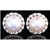 Image 2 : Quality 8.5 Rose Pearl Earrings in 925 Sterling Silver