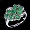 Image 2 : Emerald Ring in 925 Gold Plated Sterling Silver - Size 7.5 - Appraisal Replacement Value CAD 600