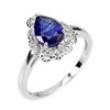 Image 2 : Blue Sapphire and White Topaz Ring in 925 Gold Plated Sterling Silver - Size 7.5 - Appraised Replace