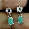 Image 2 : Emerald Earrings in 925Gold Plated Sterling Silver - Appraised Replacement Value CAD 587