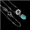 Image 1 : Emerald Necklace in 925 Gold Plated Sterling Silver - 18" length