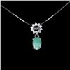 Image 2 : Emerald Necklace in 925 Gold Plated Sterling Silver - 18" length