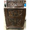 Image 8 : Chinese Style Carved Wooden Cabinet - approx. 32" x 16" x 38" (Key is included)