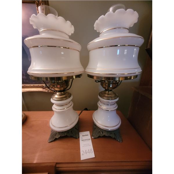 Milk Glass Lamps A