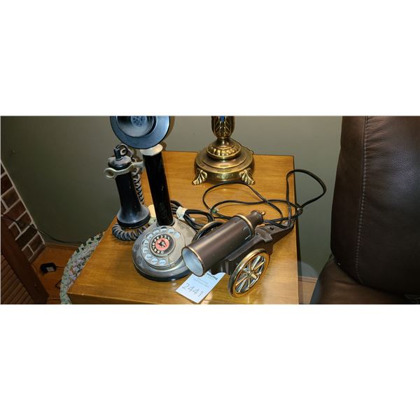 Telephone and Canon Lamp A