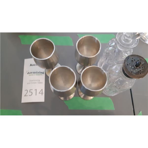 Pewter liquor glasses & more A