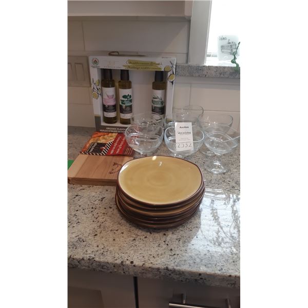 Dessert bowls, imported oils, A