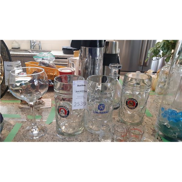 Glass beer mugs, & more A