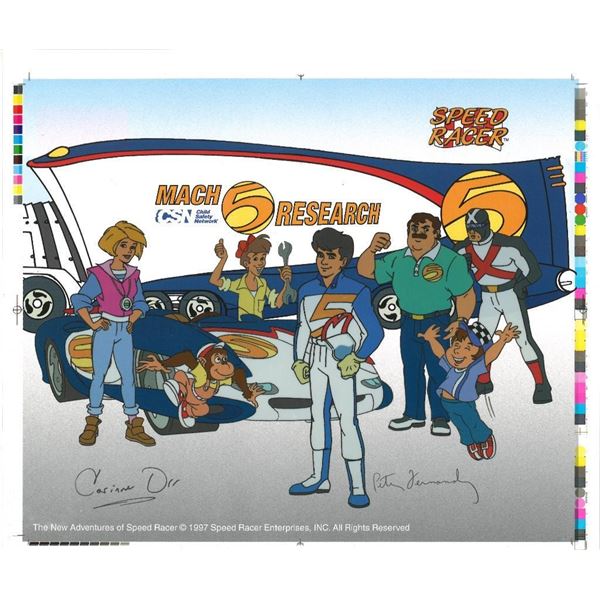 New Adventures of Speed Racer Sericel Signed Peter Fernandez & Corinne Orr